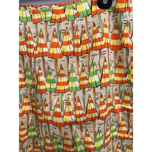 Eric casual bright Beach Umbrella Pattern capri Pants W/stretch size 10 - Picture 3 of 6